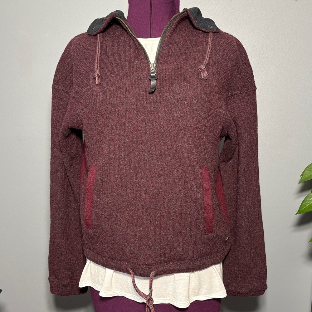 Prana Women's Burgundy Pullover Sweater Hoodie